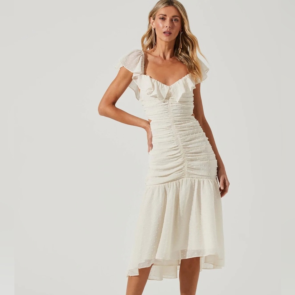 ASTR The Label Devereax Ruched Midi Dress